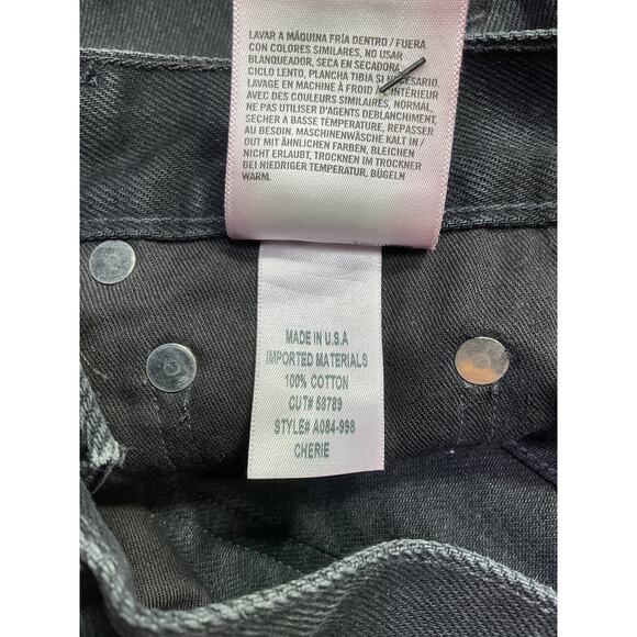 Agolde 'Cherie' Black Cotton High Rise Straight Denim Jean Size 23 - Picture 5 of 5